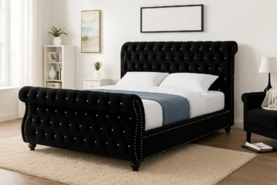 Swan Sleigh Bed Set + Free Hybrid 3000 Series Mattress Limited Edition