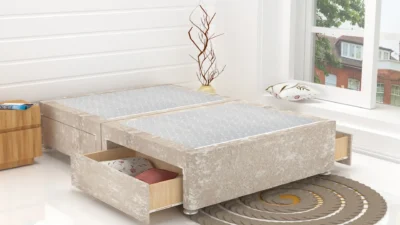 Crushed Velvet Divan Bed Bases