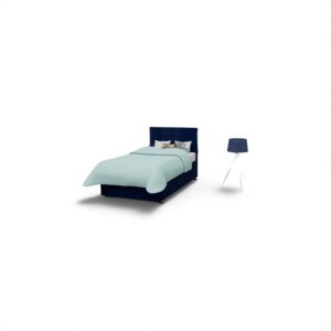 Blue Plush Velvet Divan Bed Base (Included Feet)