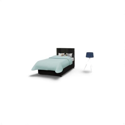 Blue Plush Velvet Divan Bed Base (Included Feet)